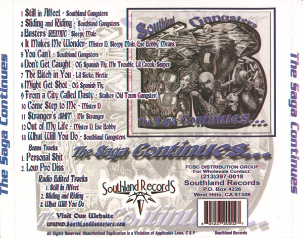 Southland Gangsters - The Saga Continues Chicano Rap